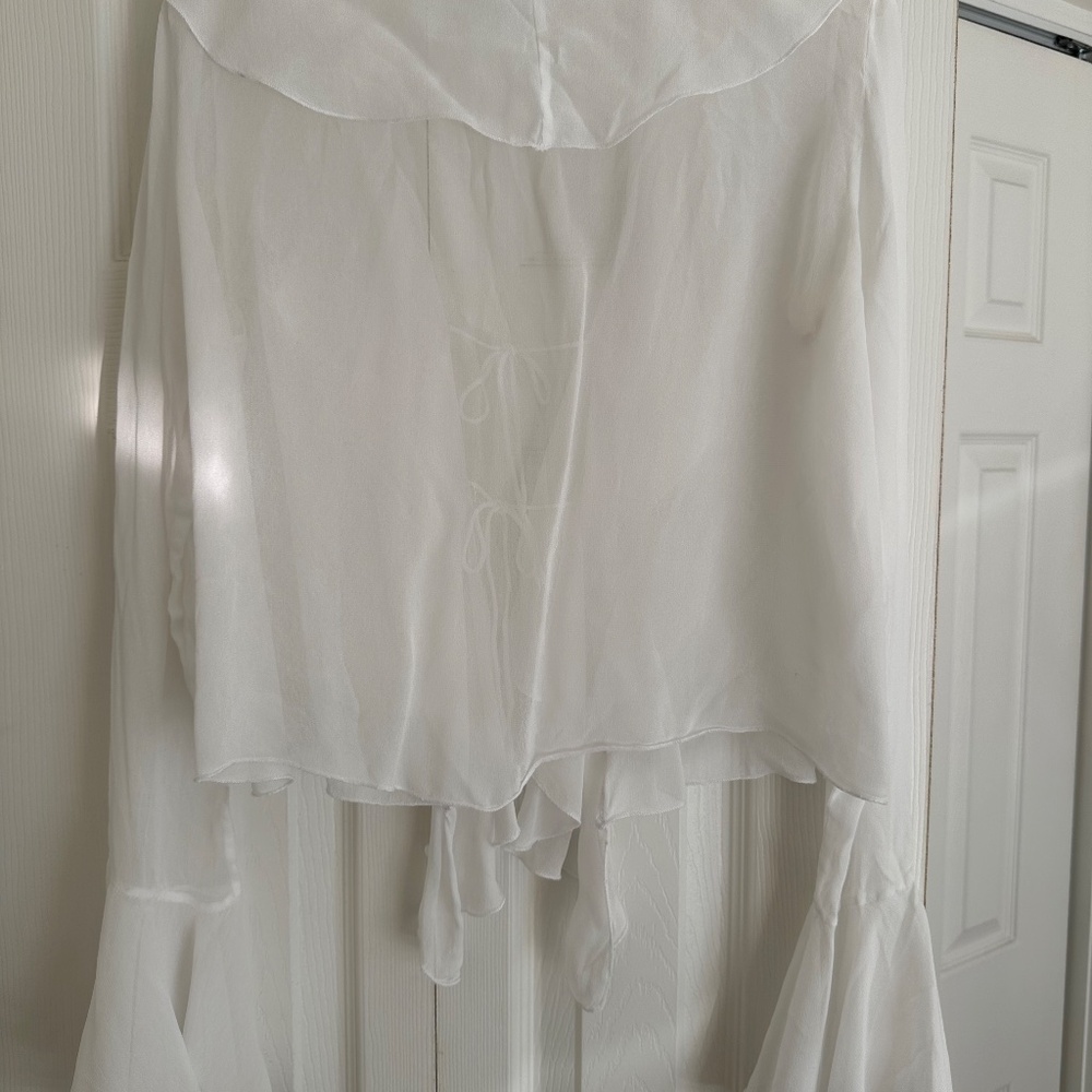 Overthesea Ruffle White Blouse - Picture 2 of 3